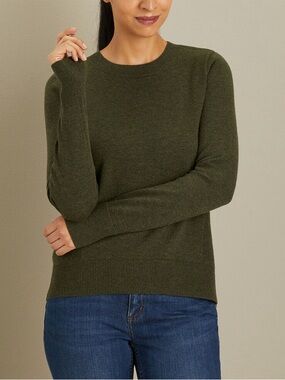 Duluth Trading Co Women's Wash-a-Wool Merino Sweater Size M Forest Green